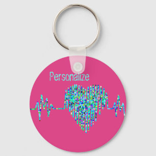 EKG heart medical ekg line Keychain
