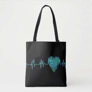 EKG heart medical ekg line Tote Bag