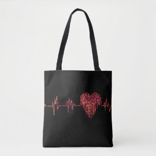 EKG heart tote Bag