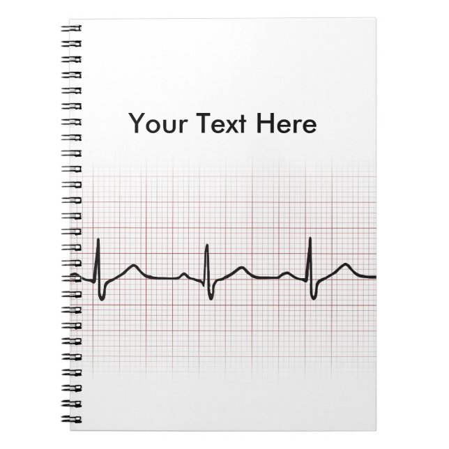 EKG heartbeat on graph paper, PhD (doctor) pulse Notebook (Front)