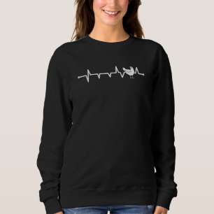 Ekg Puls Line Poultryman Hen Farm Heartbeat Chick Sweatshirt