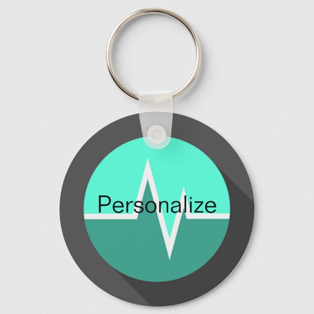 EKG turquoise keychain (Front)
