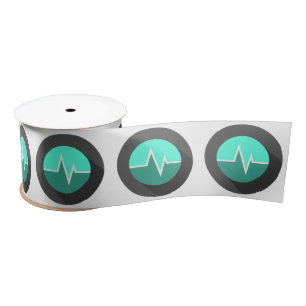 EKG turquoise Satin Ribbon