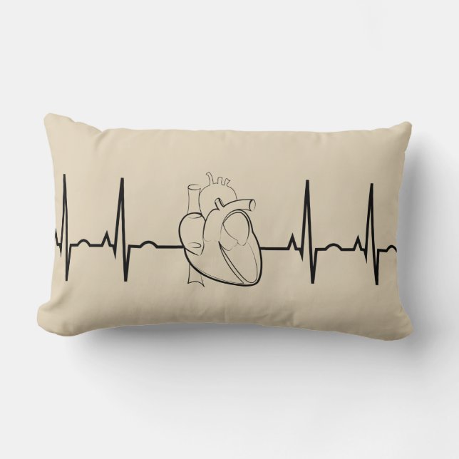 EKG with Realistic Heart Lumbar Pillow (Front)