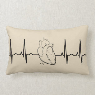 EKG with Realistic Heart Lumbar Pillow
