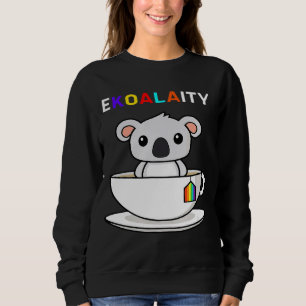 Ekoalaity Gay Pride Cute Koala Tea Cup Rainbow Fla Sweatshirt