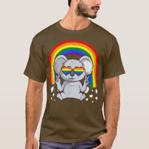 EKOALAITY Koala Rainbow Heart Sunglasses Pride Mon T-Shirt