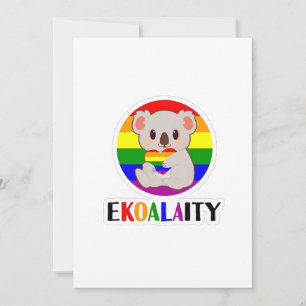 Ekoalaty Equality Gay Koala Bear Funny LGBT Rainbo Holiday Card