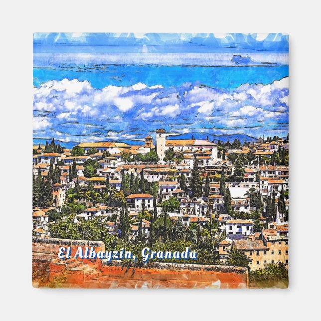 El Albayzín, Granada, Andalusia, Spain. Magnet (Front)