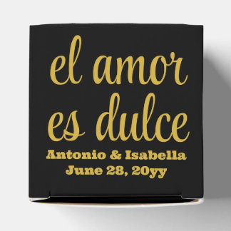 El amor es dulce wedding reception treat for guest favor box