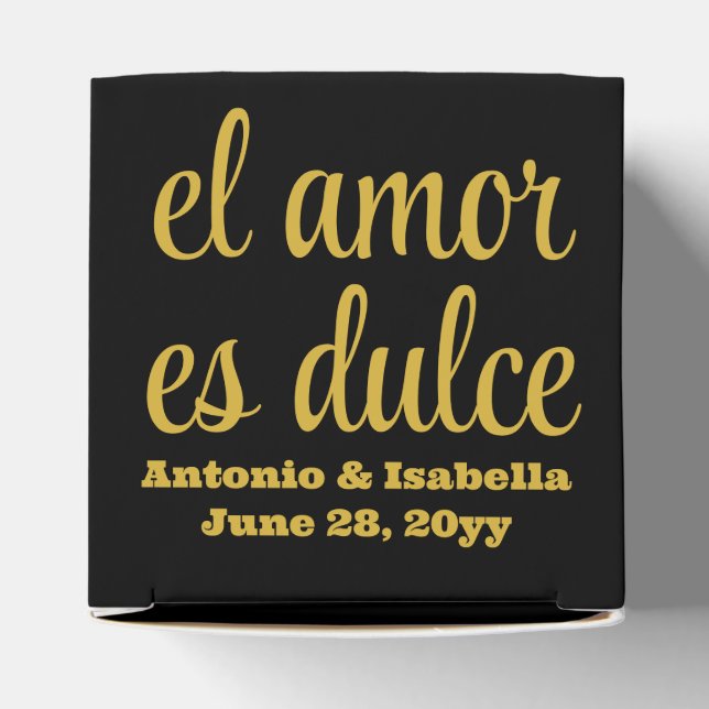 El amor es dulce wedding reception treat for guest favor box (Top)