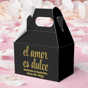 El amor es dulce wedding reception treat for guest favor box
