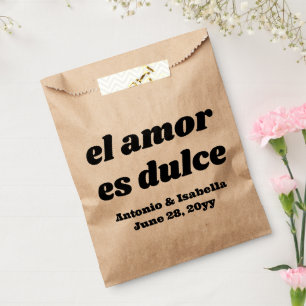 El amor es dulce wedding reception treat for guest favour bag