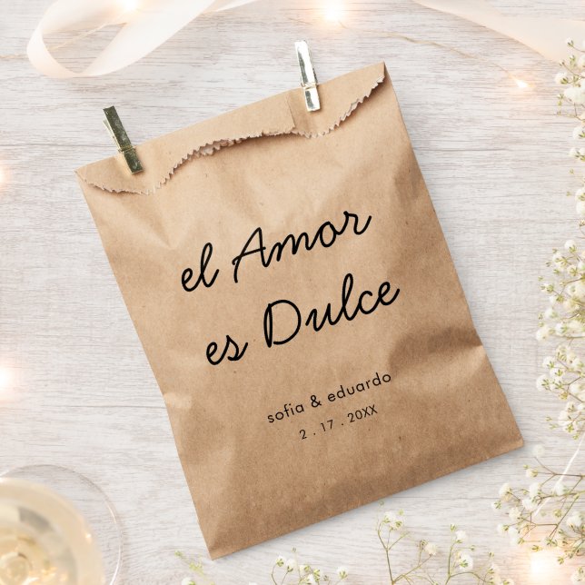El Amor es Dulce Wedding Thank You Cookie candy Favour Bag (Clipped)