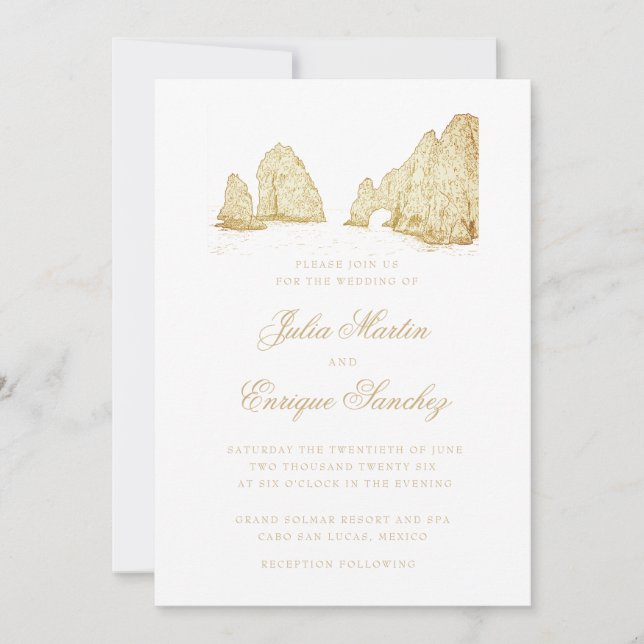 El Arco Cabo San Lucas Destination Wedding Invitation (Front)