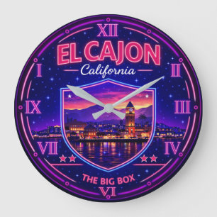 El Cajon California Valley Lights Neon Large Clock