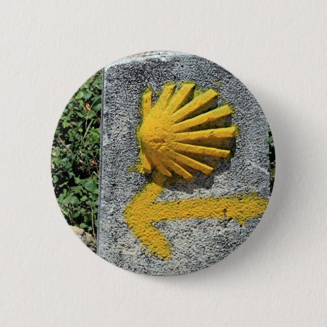 El Camino de Santiago de Compostela, Spain, shell 2 Inch Round Button (Front)