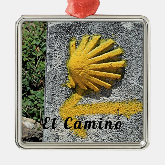 El Camino de Santiago de Compostela, Spain, shell Metal Ornament (Front)