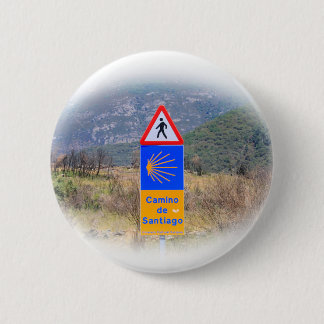 El Camino de Santiago de Compostela, Spain, sign 2 Inch Round Button