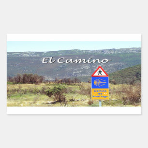 El Camino de Santiago sign (caption) Sticker