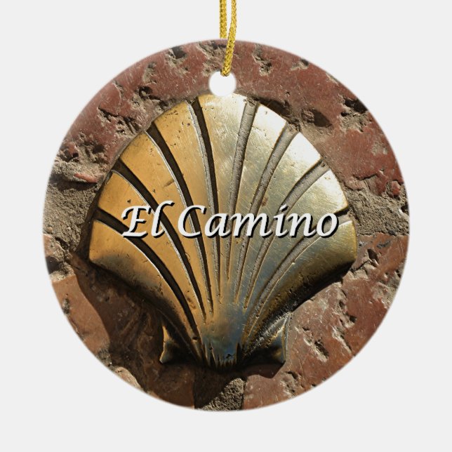 El Camino gold shell, Leon (caption) Ceramic Ornament (Front)