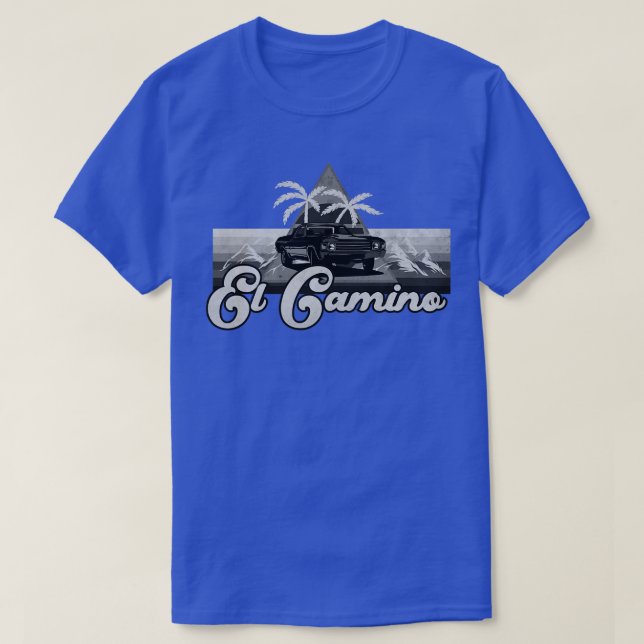El Camino Retro BW T-Shirt (Design Front)