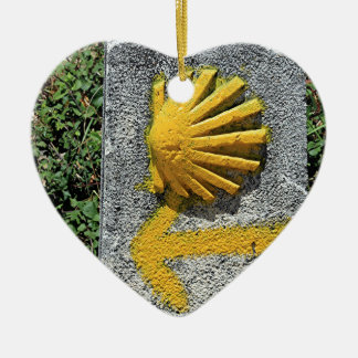 El Camino shell and arrow sign, Spain Ceramic Ornament