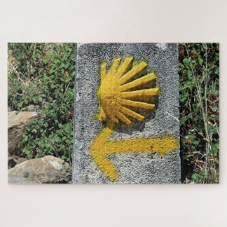 El Camino shell and arrow sign, Spain Jigsaw Puzzle