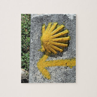 El Camino shell and arrow sign, Spain Jigsaw Puzzle