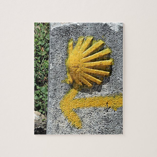 El Camino shell and arrow sign, Spain Jigsaw Puzzle (Vertical)