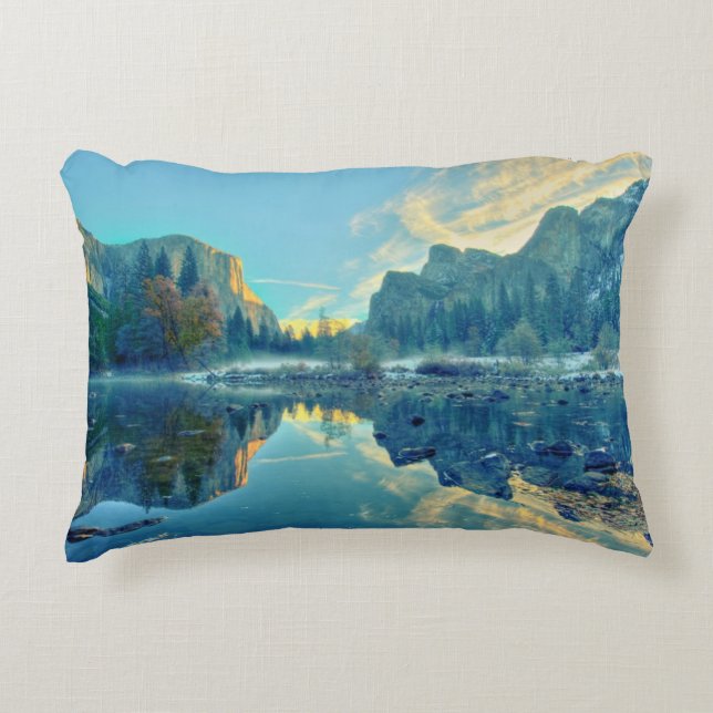 El Capitan and Three Brothers Reflection Decorative Pillow (Front)