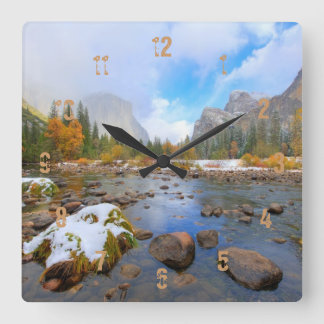 El Capitan and Three Brothers Square Wall Clock
