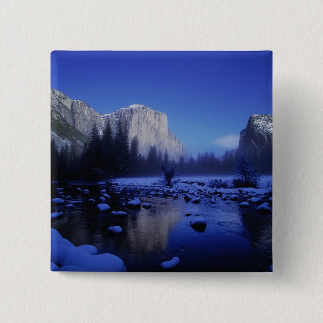El Capitan Mountain, Yosemite National Park, 2 Inch Square Button (Front)