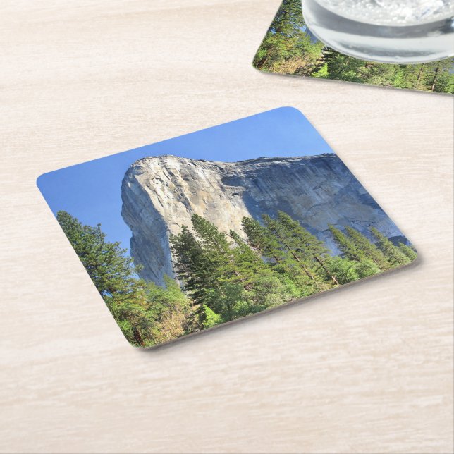 El capitan Over the Merced River - Yosemite Valley Square Paper Coaster (Angled)