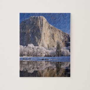 El Capitan reflects into the Merced River in 2 Jigsaw Puzzle