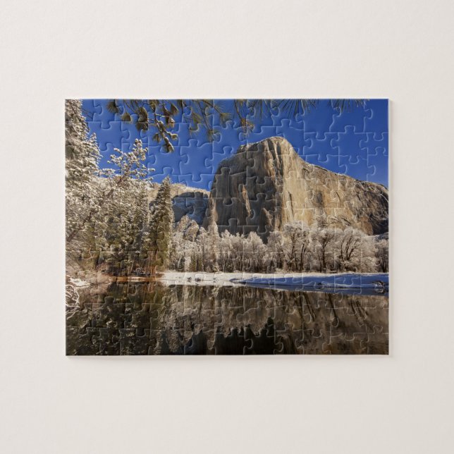 El Capitan reflects into the Merced River in Jigsaw Puzzle (Horizontal)