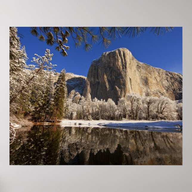 El Capitan reflects into the Merced River in Poster (Front)