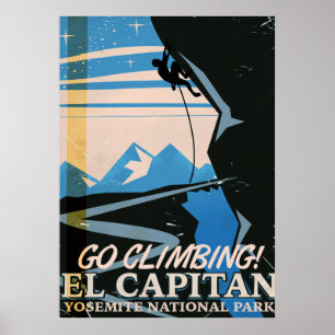 El Capitan vintage travel poster