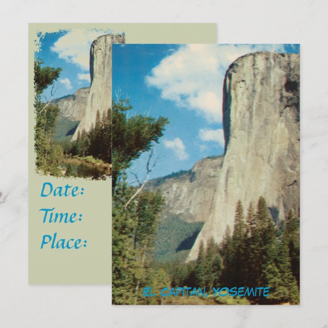 El Capitan, Yosemite Vintage Invitation (Front/Back)