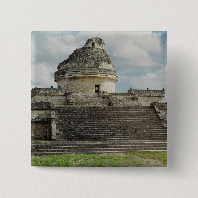 El Caracol 2 Inch Square Button (Front)