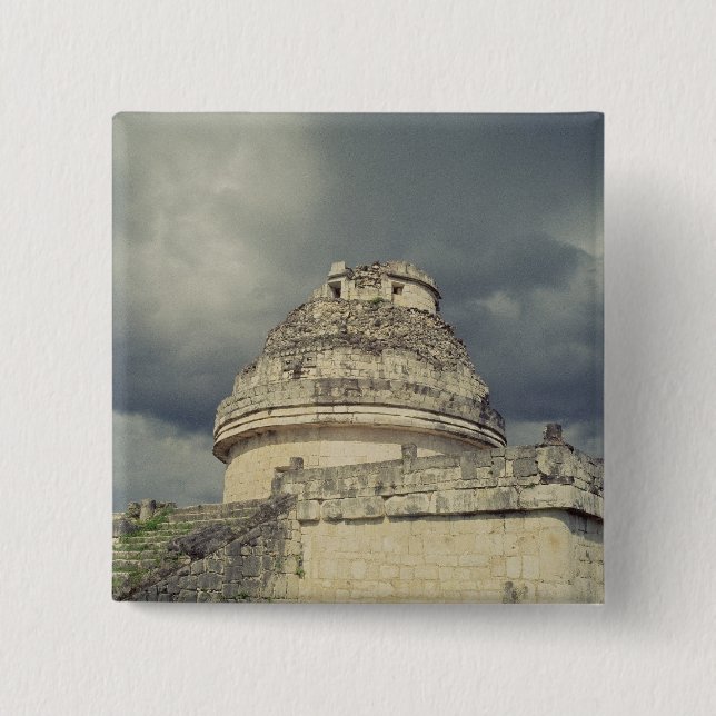 El Caracol  Mayan observatory 2 Inch Square Button (Front)