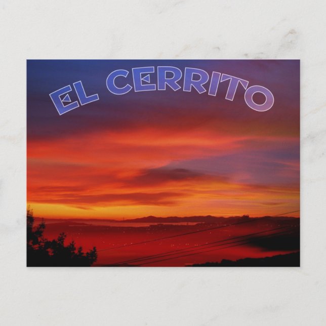 El Cerrito Sunset Postcard (Front)