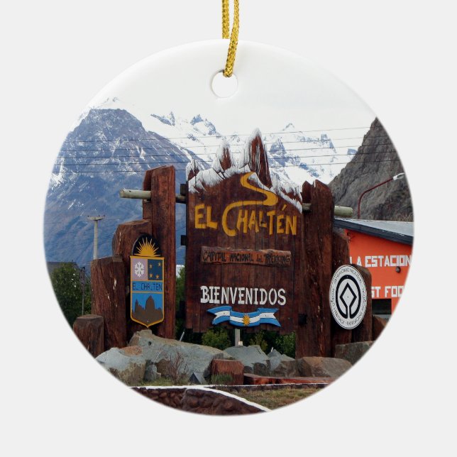 El Chalten, Patagonia, Argentina Ceramic Ornament (Front)