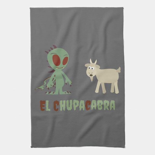 El Chupacabra Kitchen Towel (Vertical)