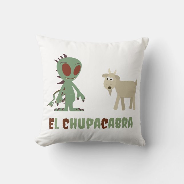 El Chupacabra Throw Pillow (Front)