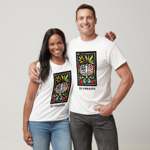 El Corazon Mexican style Tarot design T-Shirt