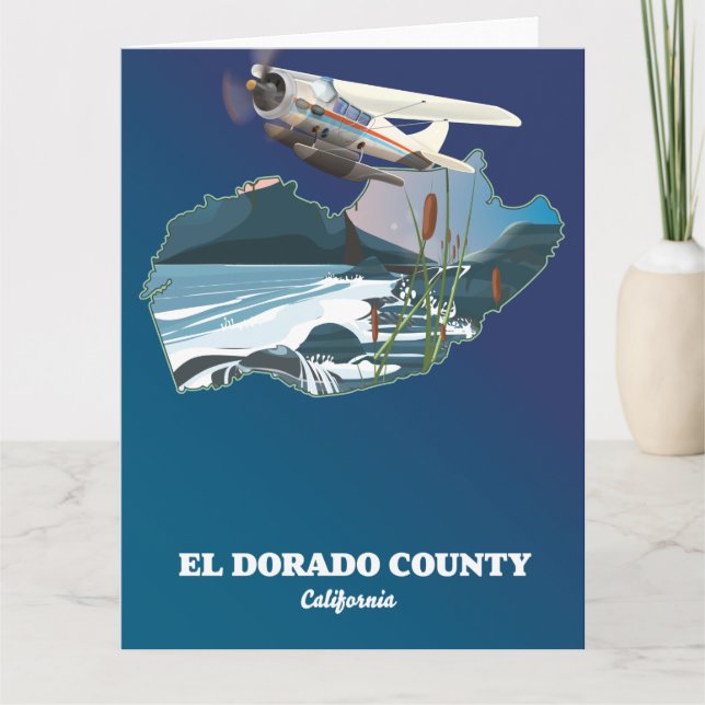 El Dorado County California map Postcard (Front)