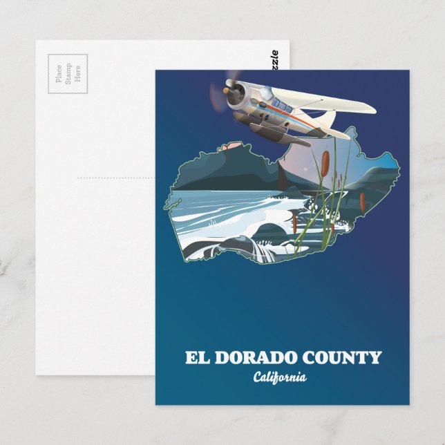 El Dorado County California map Postcard (Front/Back)