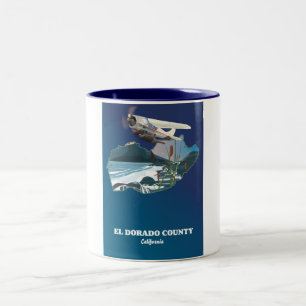 El Dorado County California map Two-Tone Coffee Mug