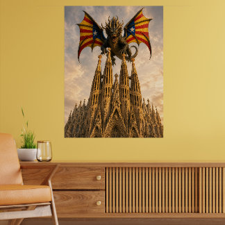 El Drac - Catalan Dragon Over Sagrada Familia Poster